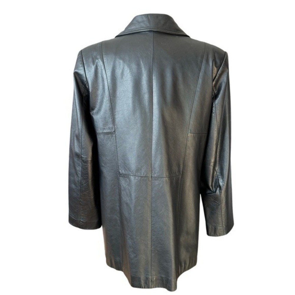 Preston York Vintage 90s Black Leather Jacket Small Minimalism Blazer Coat