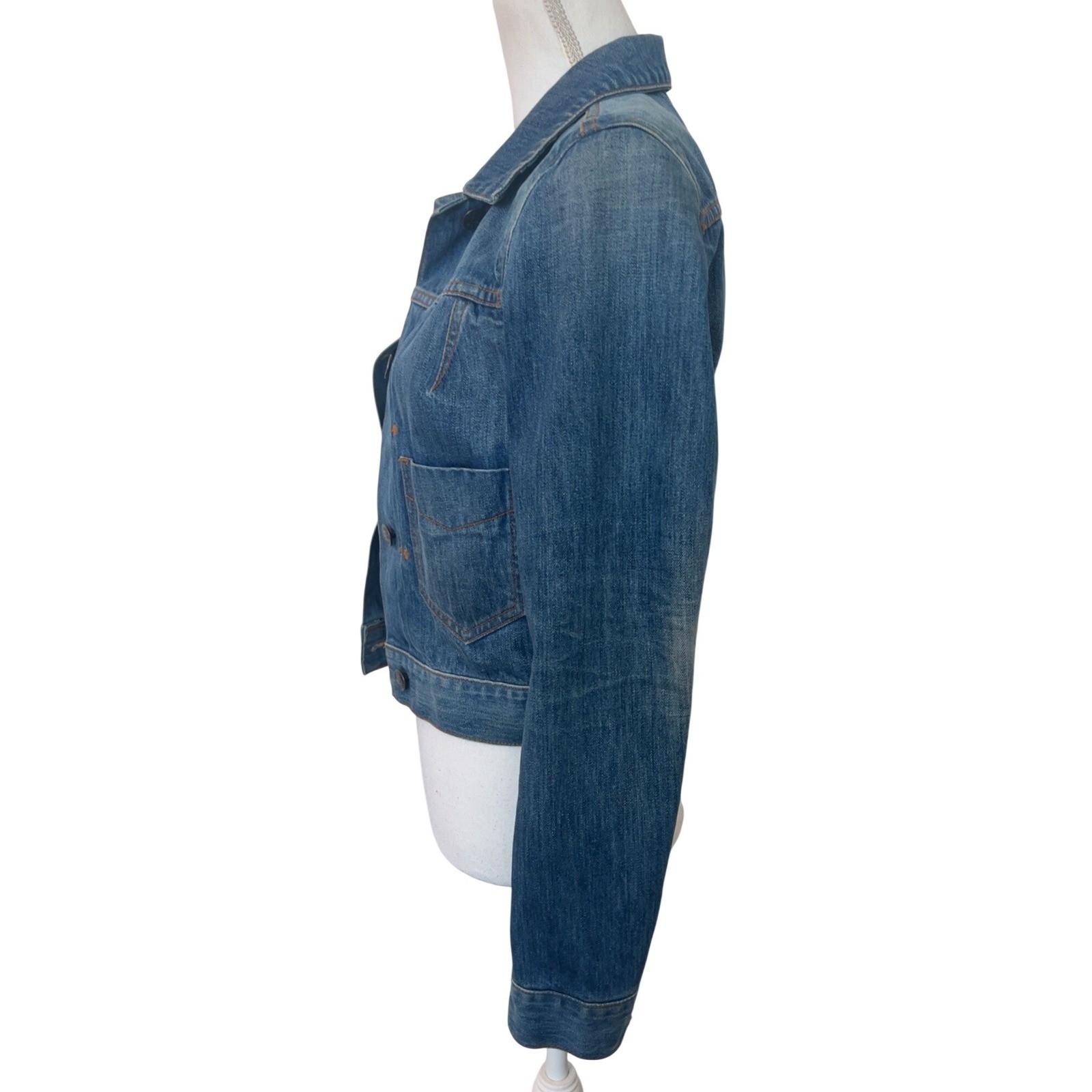 FOSSIL Vintage Selvedge Denim Jacket Size Small Retro Y2K
