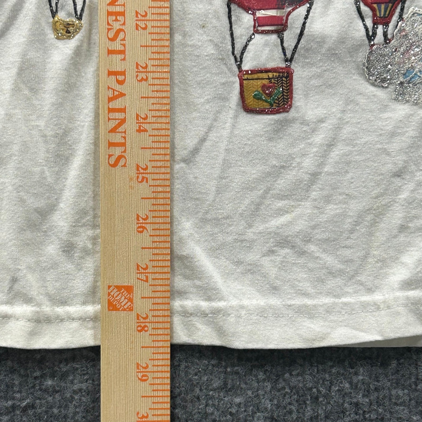 JCSloam T-Shirt Womens Size XL White Hot Air Balloon Vintage Long Sleeve USA