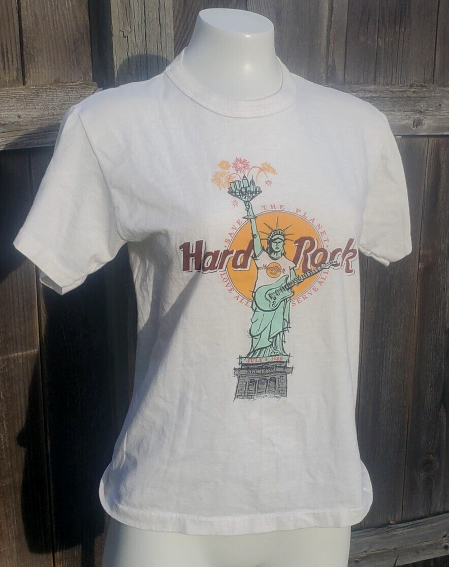 7/4/1986 Hard Rock Cafe NY T-Shirt Robert S. Greenberg Save the Planet woman’s L