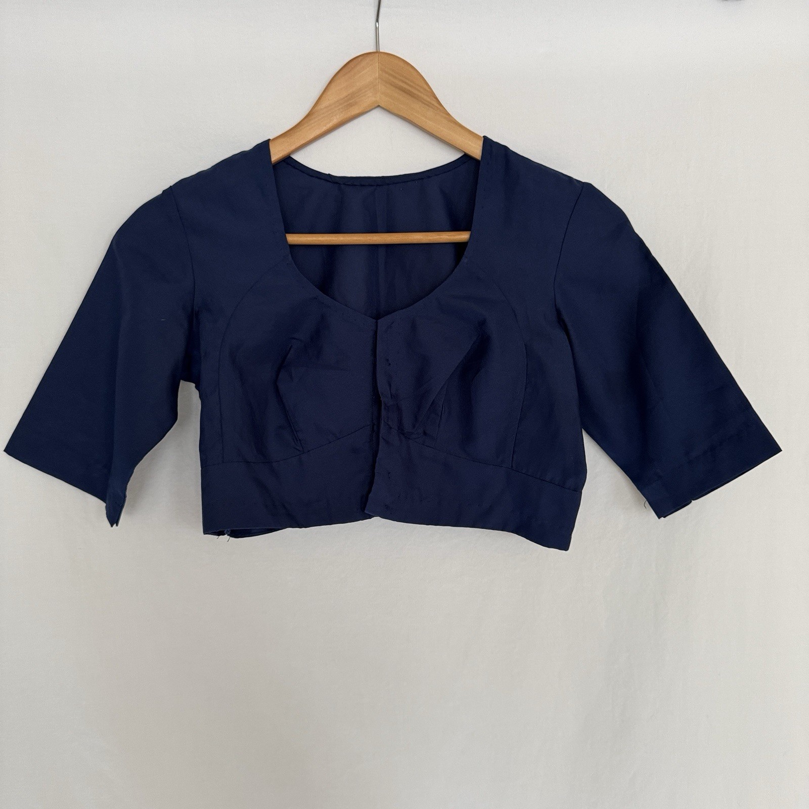 Vintage 60s/70s Bolero Top Navy Blue Women’s Fitted Crop Top Xs-S