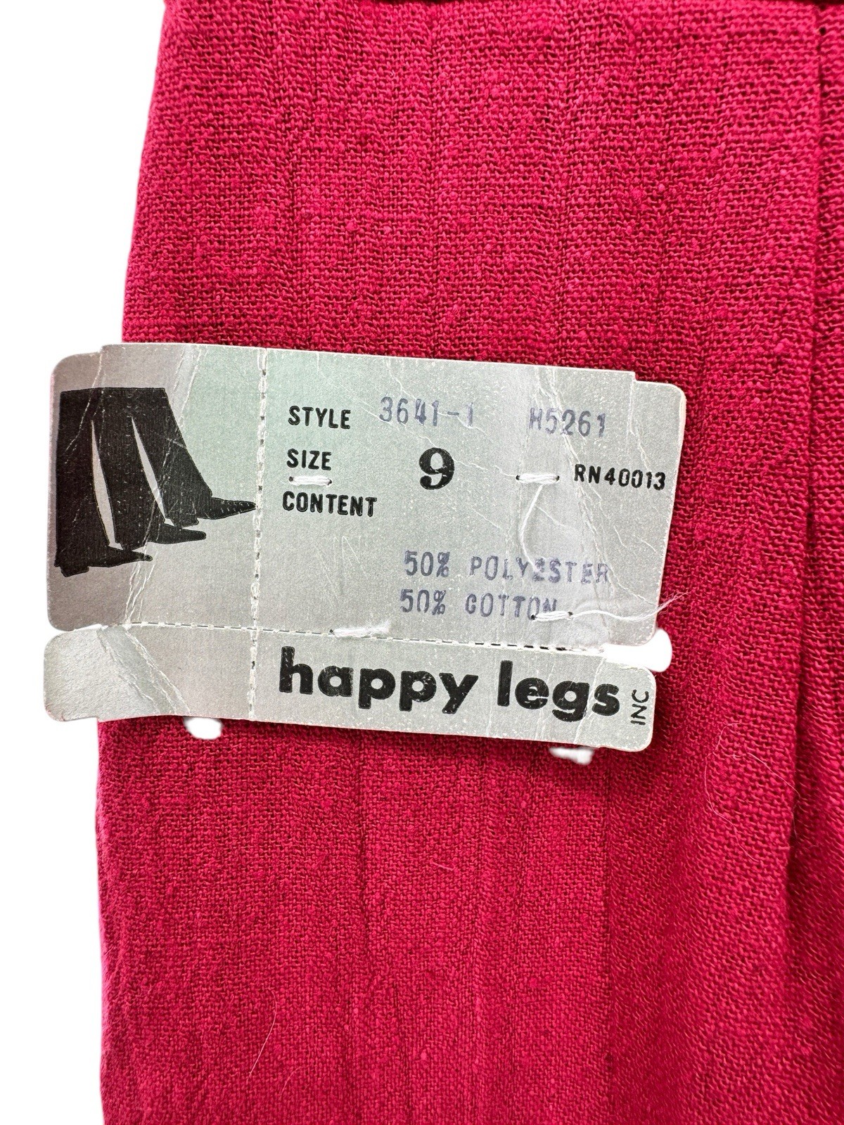 DEADSTOCK 70s Happy Legs High Rise Wide Leg Trouser Pants Rare Vintage Red NWT