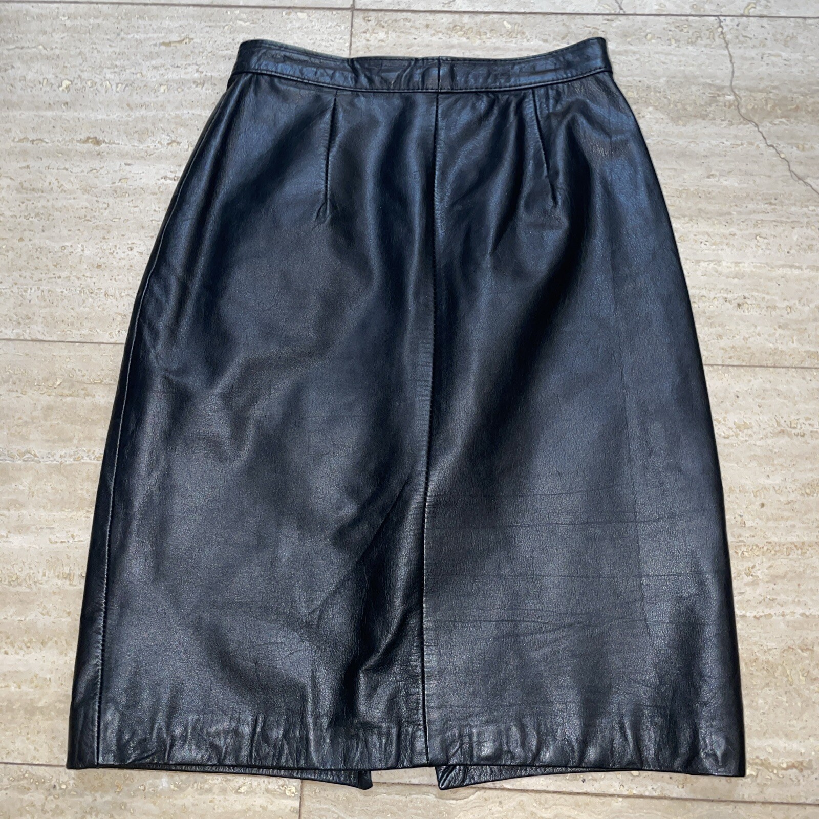 Brass Plum Skirt Nordstrom Black Genuine Leather womans Sz 3