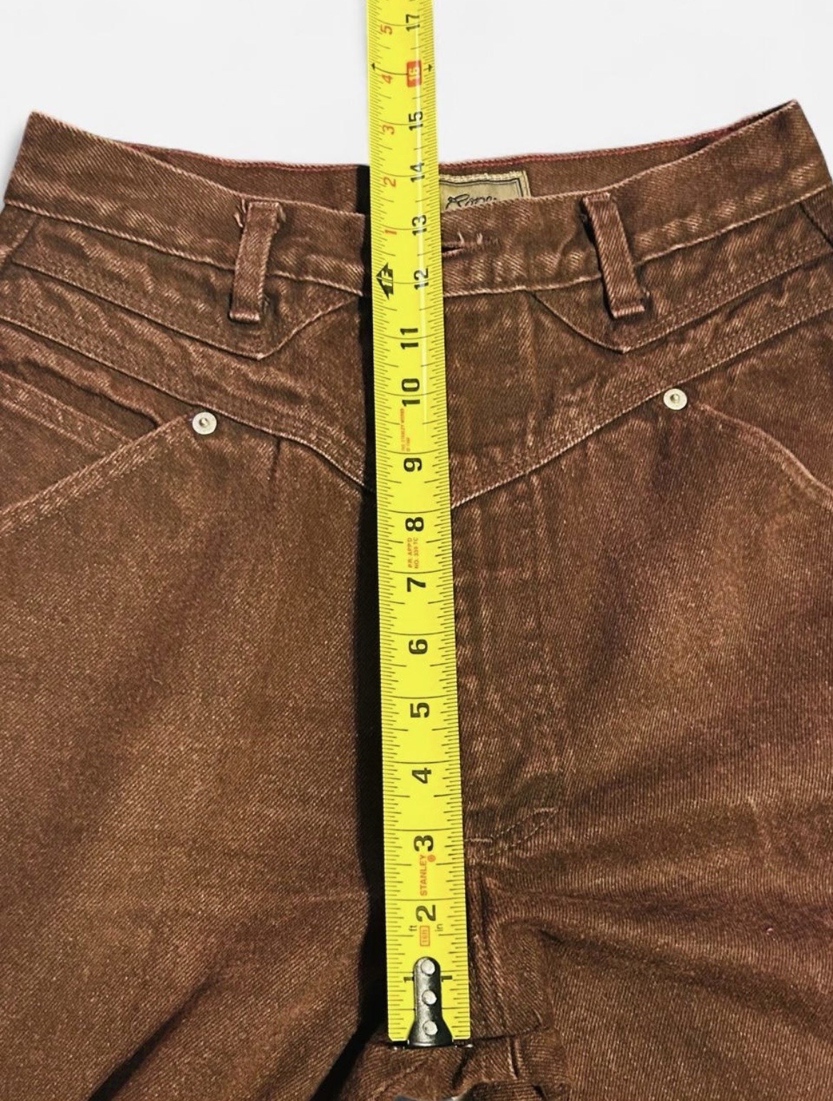 VTG 80s Roper Multi Yoke Pocketless Maroon Western Jeans Sz 11 W26 USA Tag