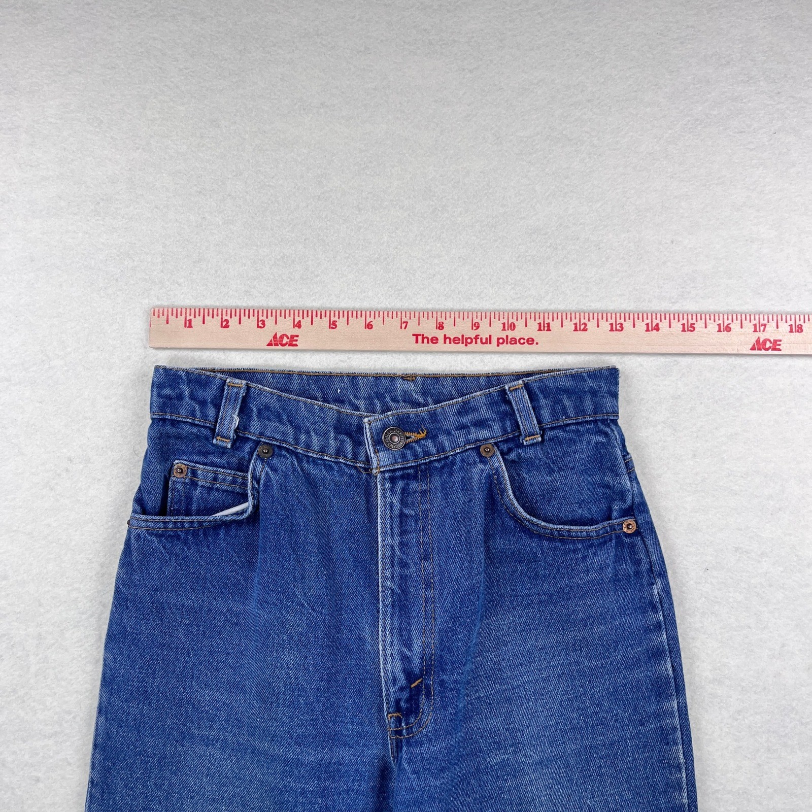 Vintage Levis White Patch Orange Tab Jeans Womens 26 High Rise Straight Scovill