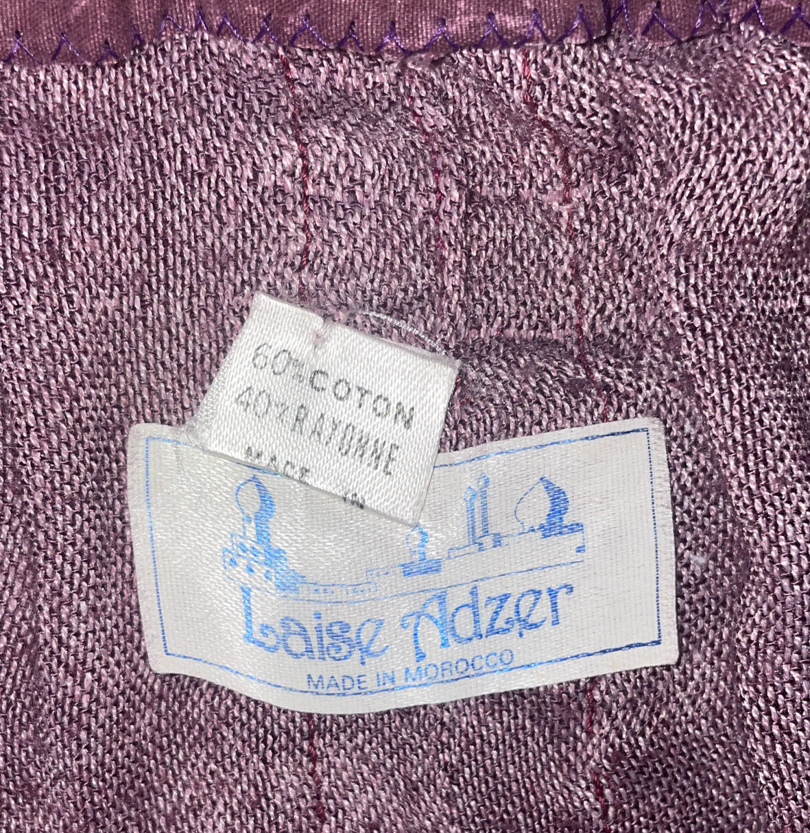 Vintage Laise Adzer Cotton Rayon Purple A-Line Skirt And Sweater Set