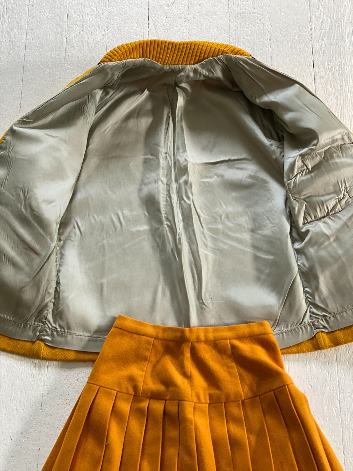 Vintage 1980 White River High School Pep Club Cheerleader Letterman Jacket/Skirt