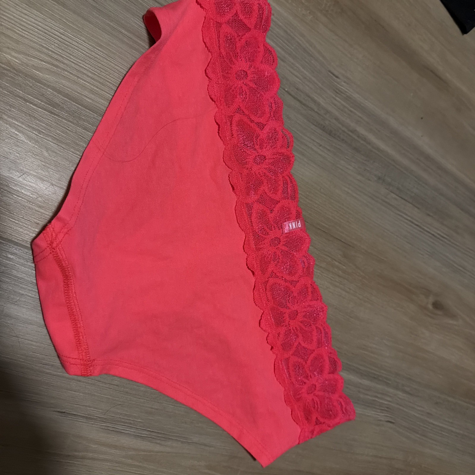 Vintage PINK Victoria’s Secret Panties Extra Low Rise Hipster 2014 Lace Bling S