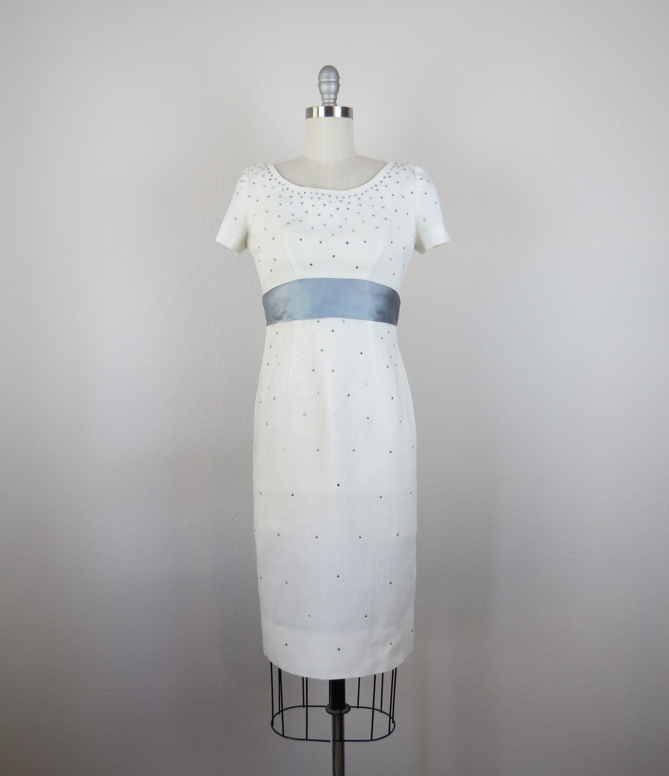 vintage 1950s formal dress cocktail courthouse wedding wiggle bridal size xs