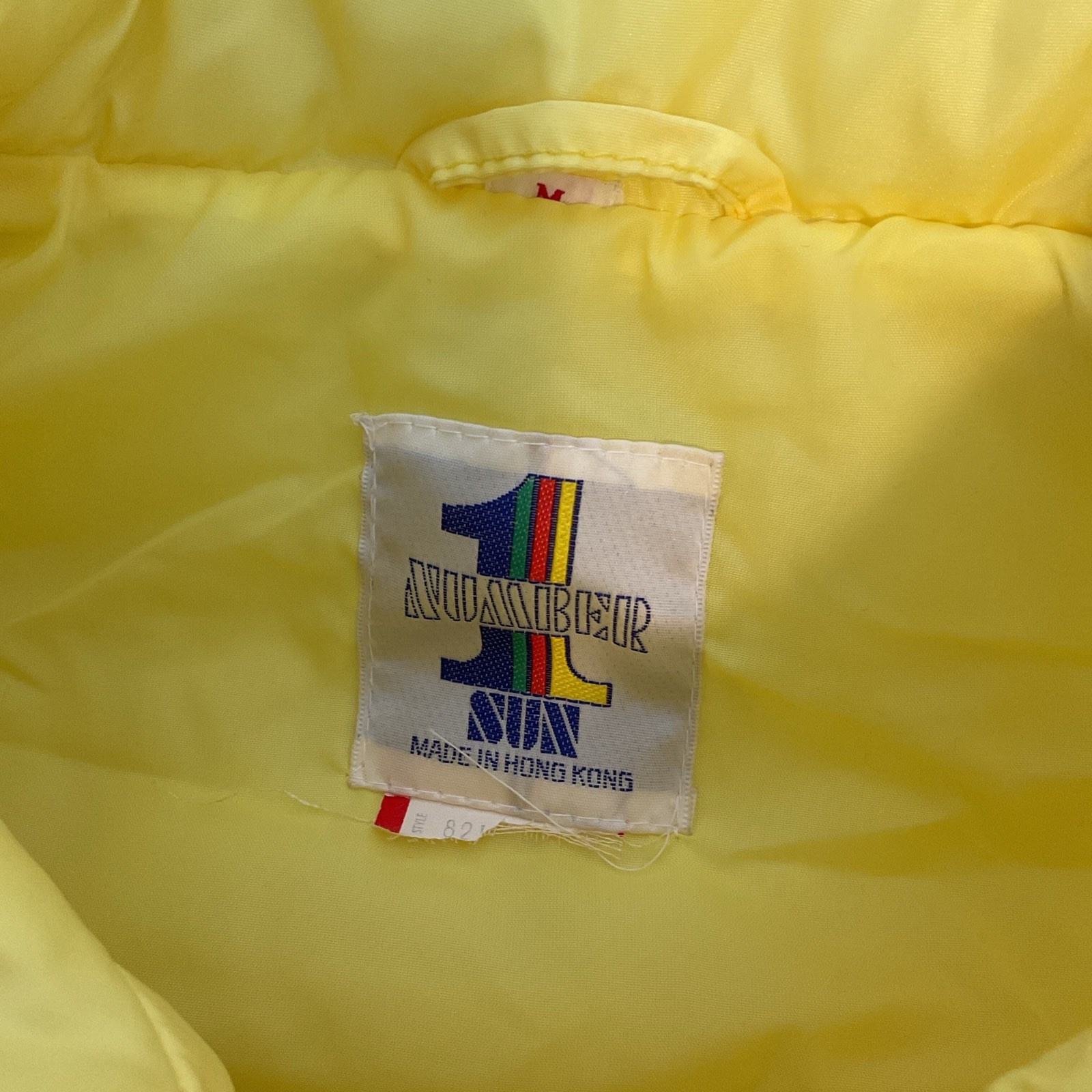 Vintage 70s Number 1 Sun Yellow Puffer Ski Snow Vest Womens M Hong Kong