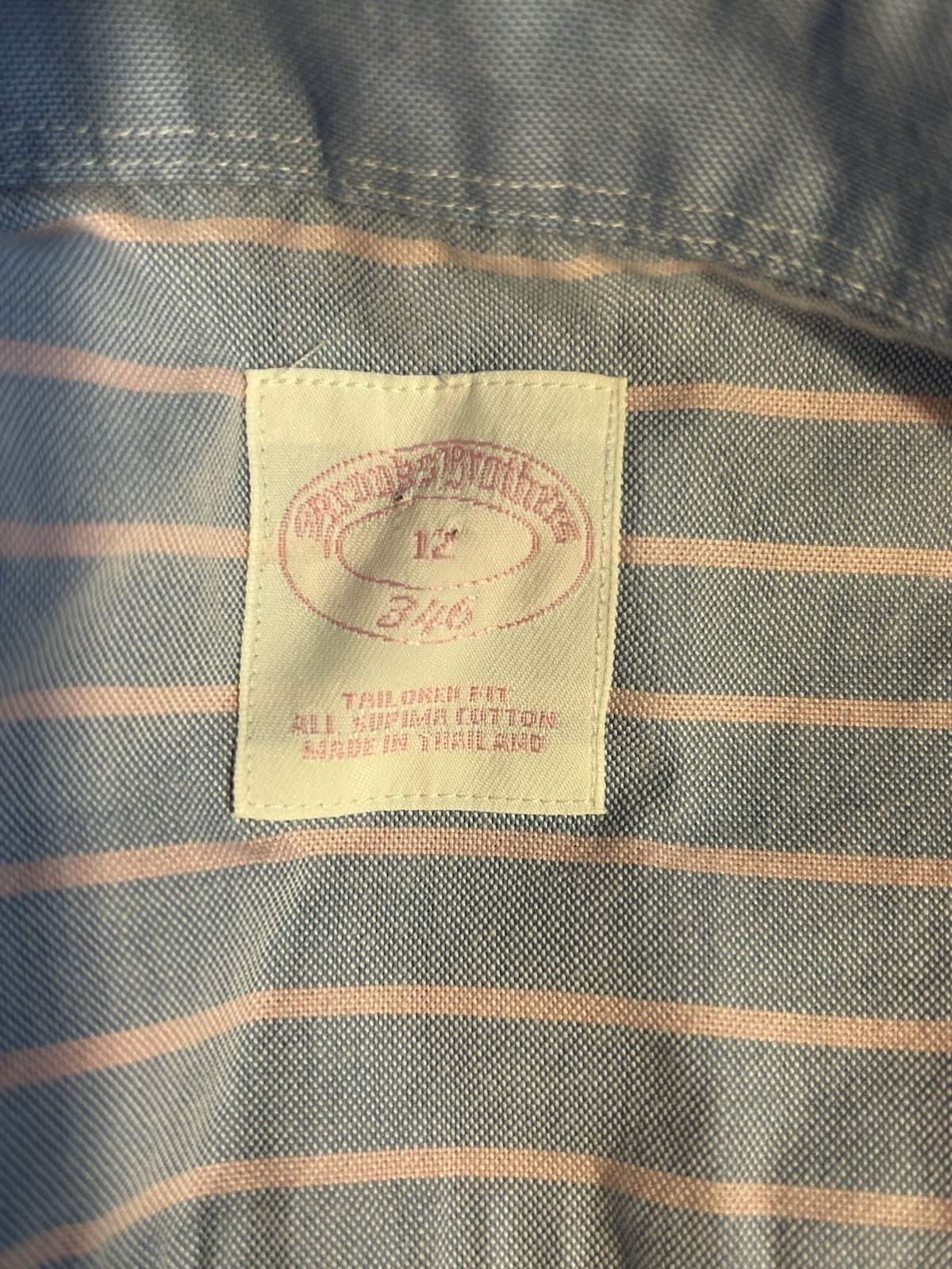 BROOKS BROTHERS 346 Women’s Vintage Blouse SIZE 12 Blue Pink Button Up