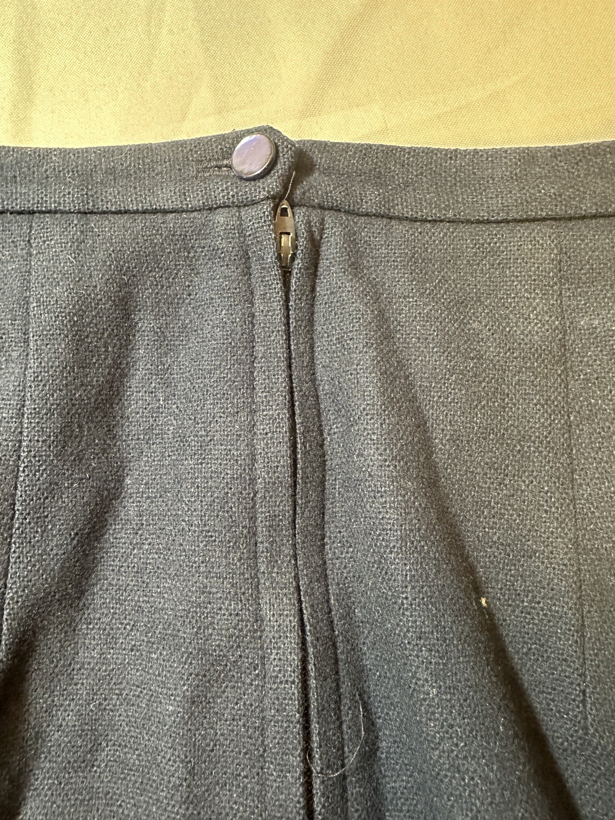 Vtg 70s Brentshire Skirt Dark Blue Straight Back Zipper Montgomery Ward Classic