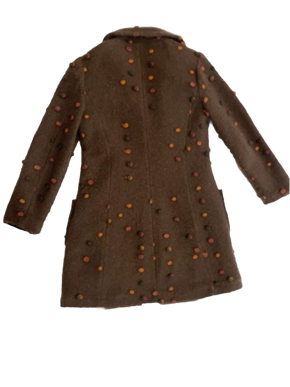 Vintage 1960s Brown Dot Coat Made In Holland Small