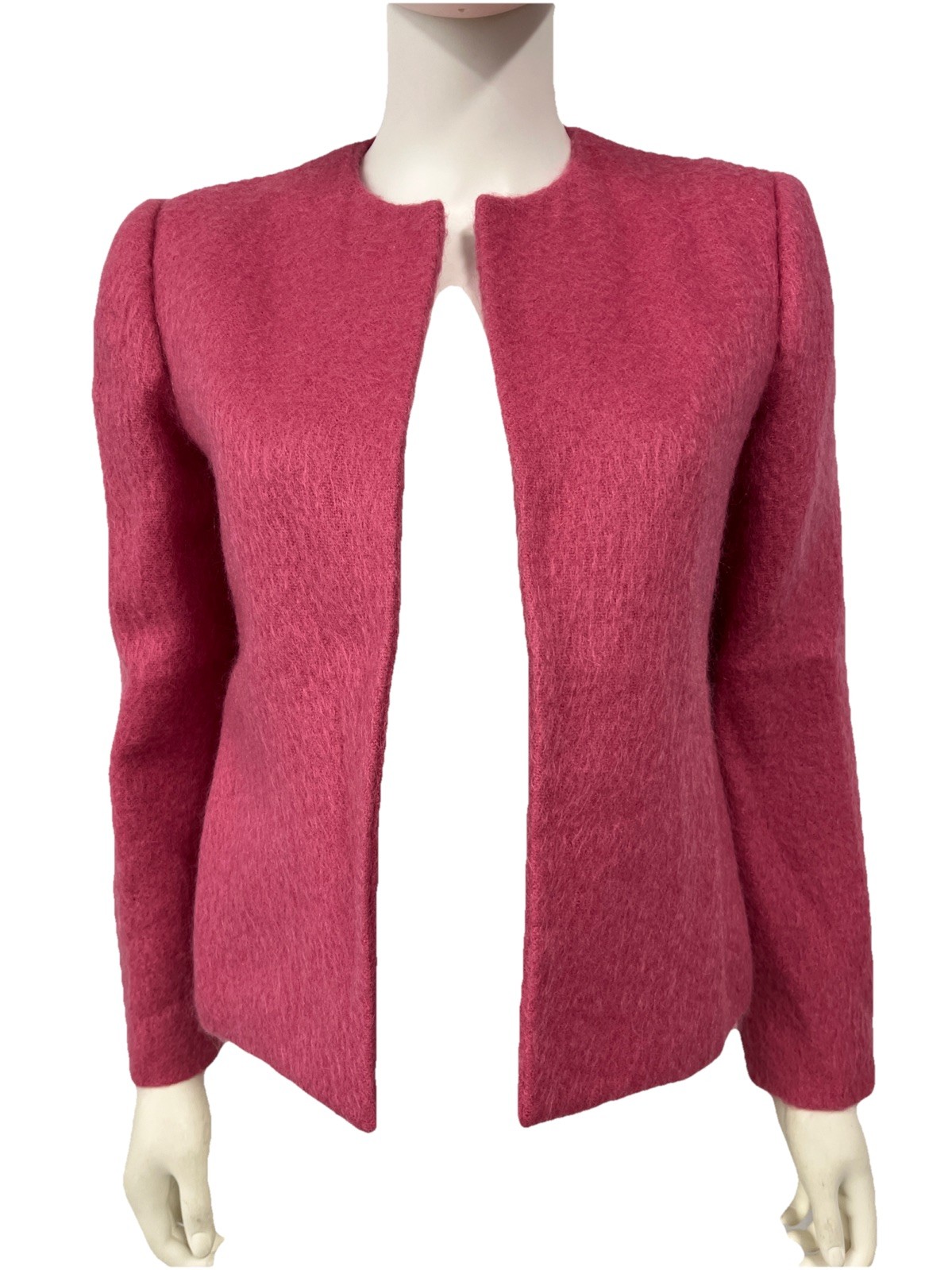 Vintage 70s/80s Lombardi Mohair Jacket Womens Medium Pink Fuzzy Lined Tailored