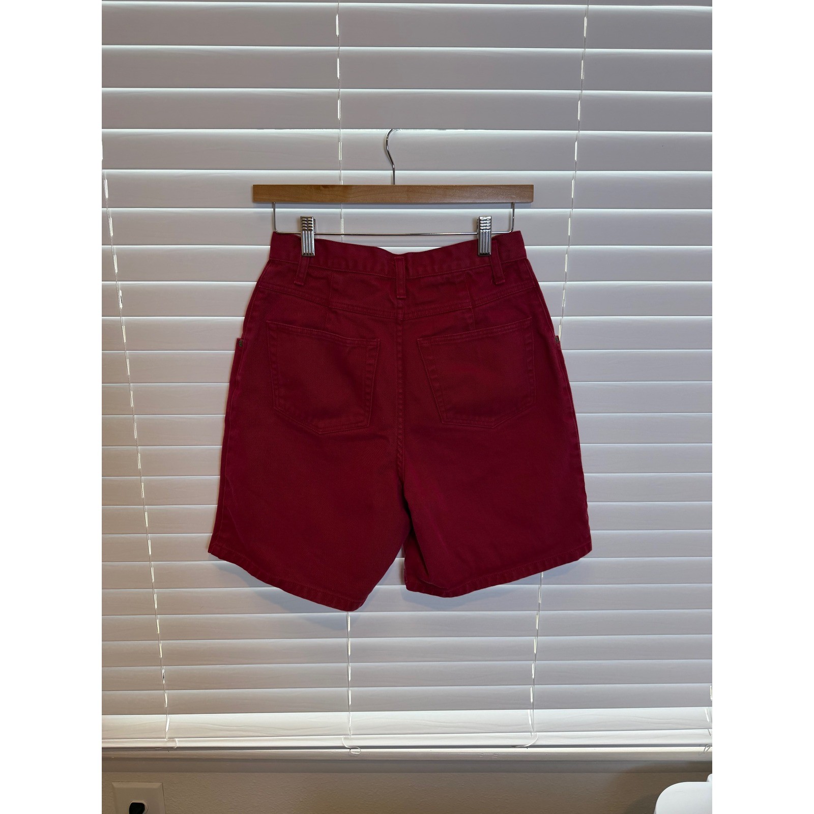 Vtg Eddie Bauer Red Denim Mom Shorts Womens XS Retro Baggy 90’s High Rise