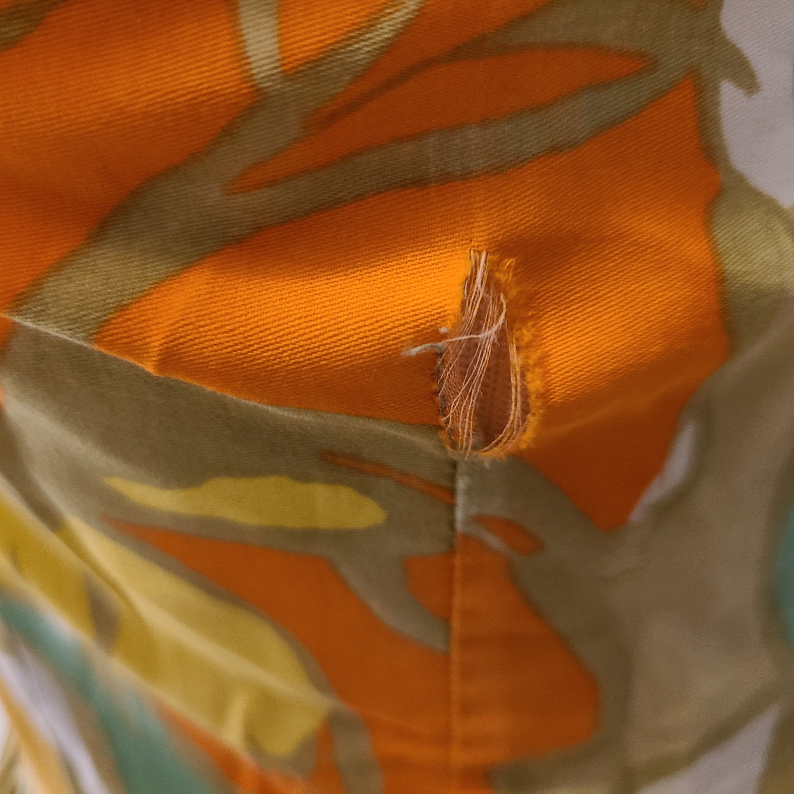 Vtg 60’s Loungecraft Original Floral Cocktail Dress XS Yellow Orange Tan Mad Men