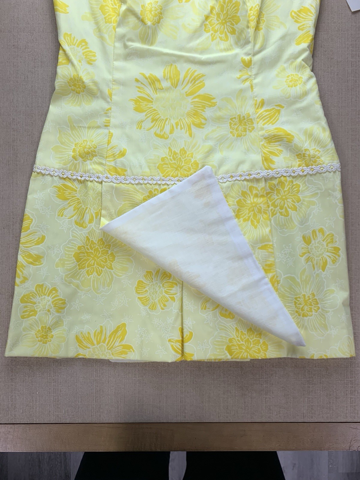 Vintage 1970s NWT Springmaid Yellow Floral High Neck Mini Sundress Size 8