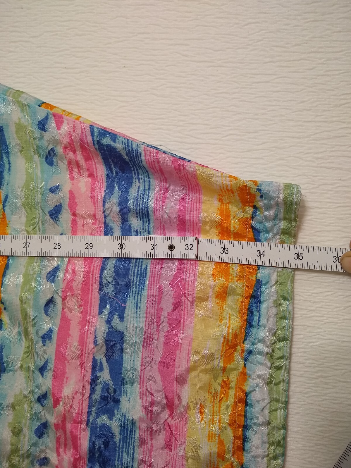 SITA ~ Floral Rainbow Striped V-Neck Kaftan Dress Moo Moo – One Size – Vtg 70’s