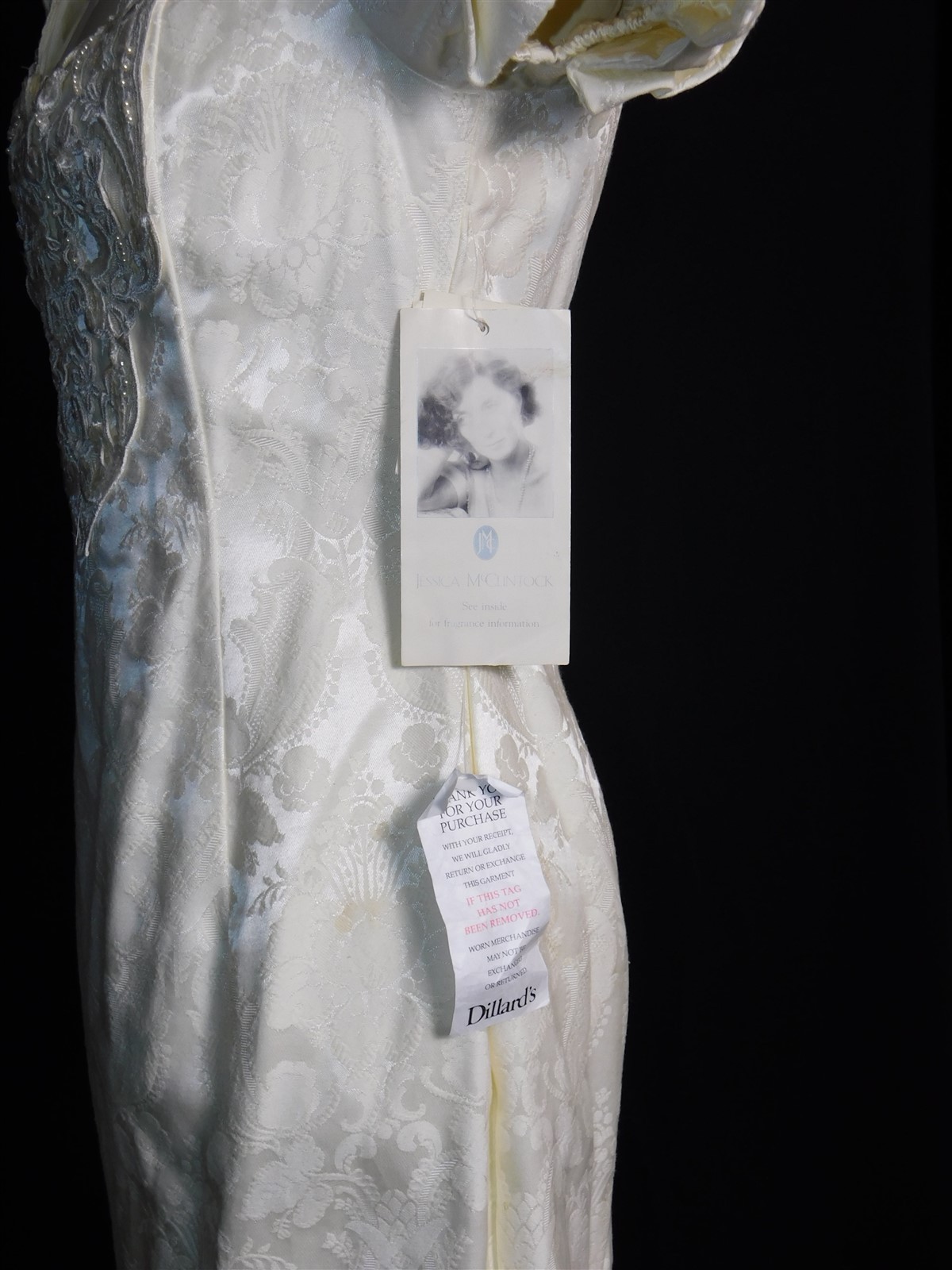 NWT 1980s Vintage JESSICA McClintock Ivory Beaded Baroque Wedding Dress Sz 10