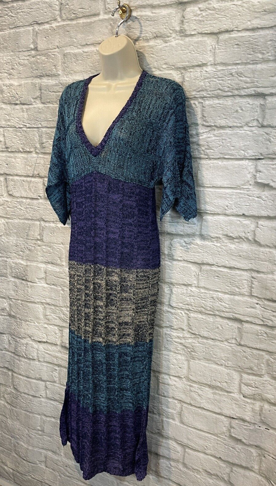 Vintage 70’s Issey Miyaki by All Style Color Block Knit Midi Dress S/M