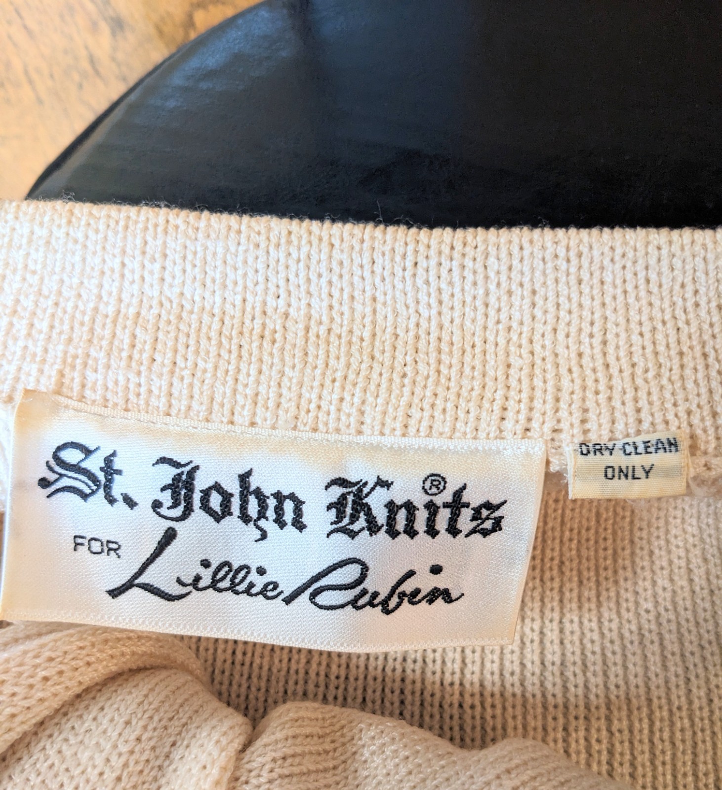 Vintage 80s St John Knits Lillie Rubin Cream Rhinestone Maxi Dress Set