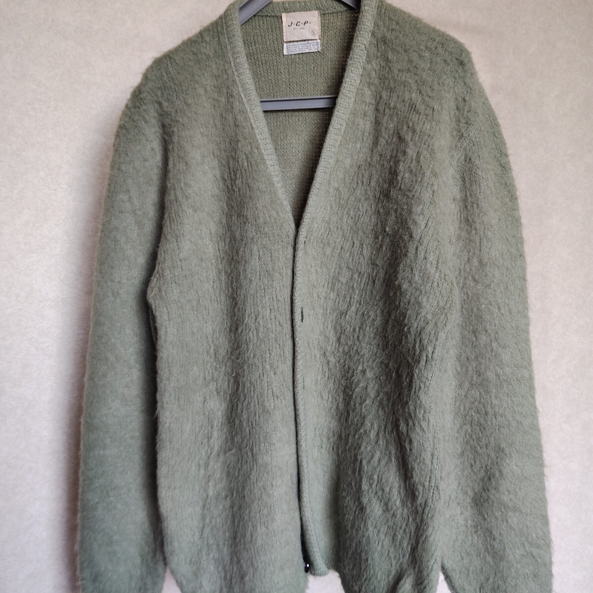 Vintage 1960’s JC.Penny Mohair Cardigan Size L Gray Length 68cm