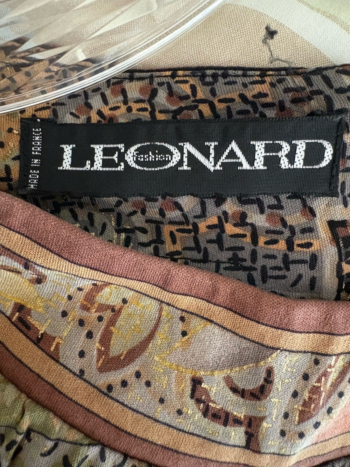 Vintage 70’s LEONARD Paris Silk Jersey Boho Floral Paisley Metallic Dress M-L