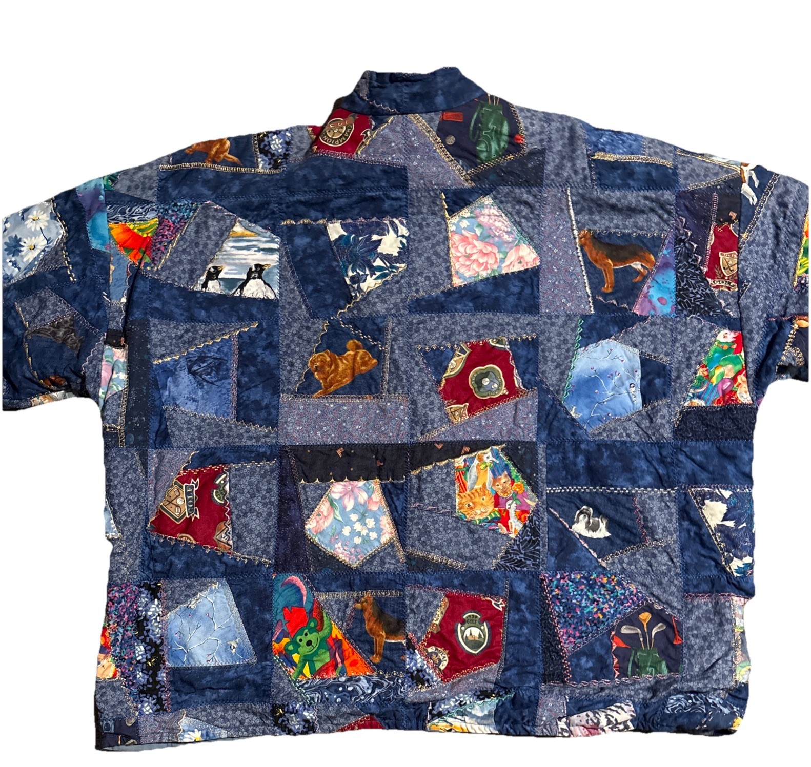 Vintage patchwork quilted coat, Bohemian/Crazy Quilt Style Pre-owned M/L? Women