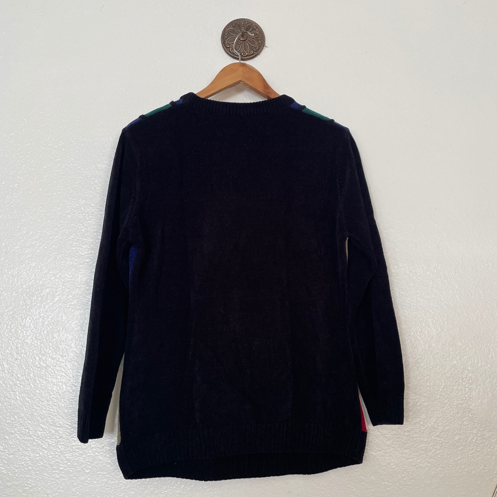Vintage Rochelle California Colorblock Geometric Knit Sweater Medium USA