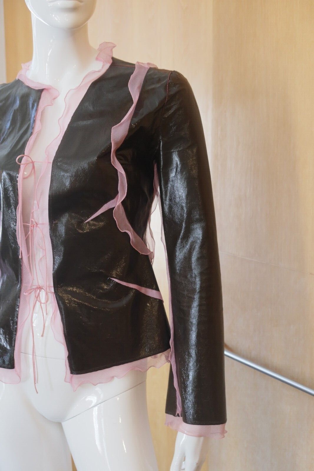 RARE Never Worn S/S 2000 Vintage Fendi by Karl Lagerfeld Patent Leather Suit 38