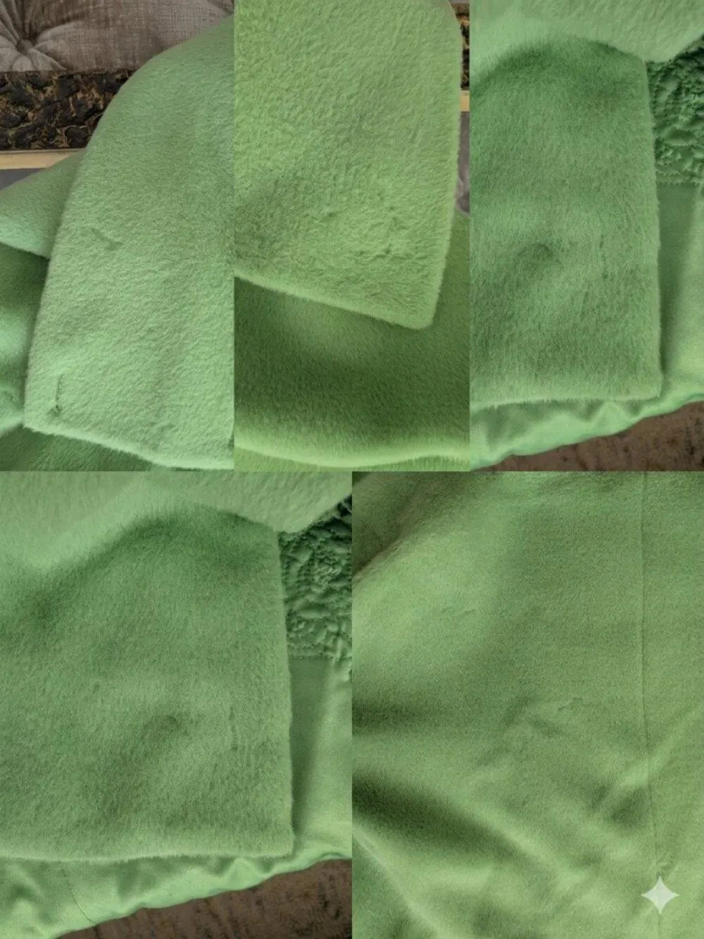 Armani Collezioni Vintage 00s Wool Llama Coat Apple Green Oversized Collar Sz L