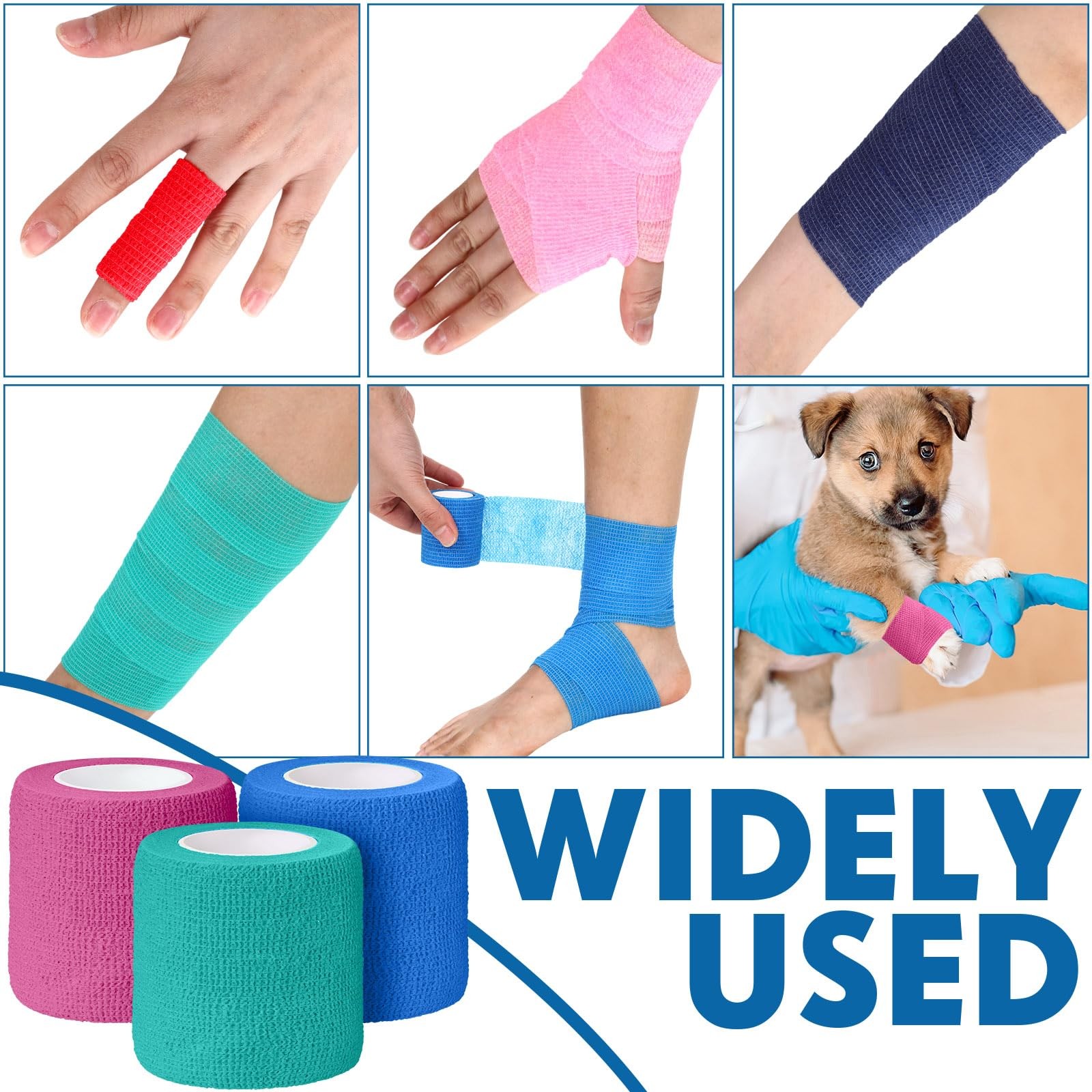 Treela 48-Pack Self-Adhesive Cohesive Bandage Elastic Athletic Tape 2″x5yds