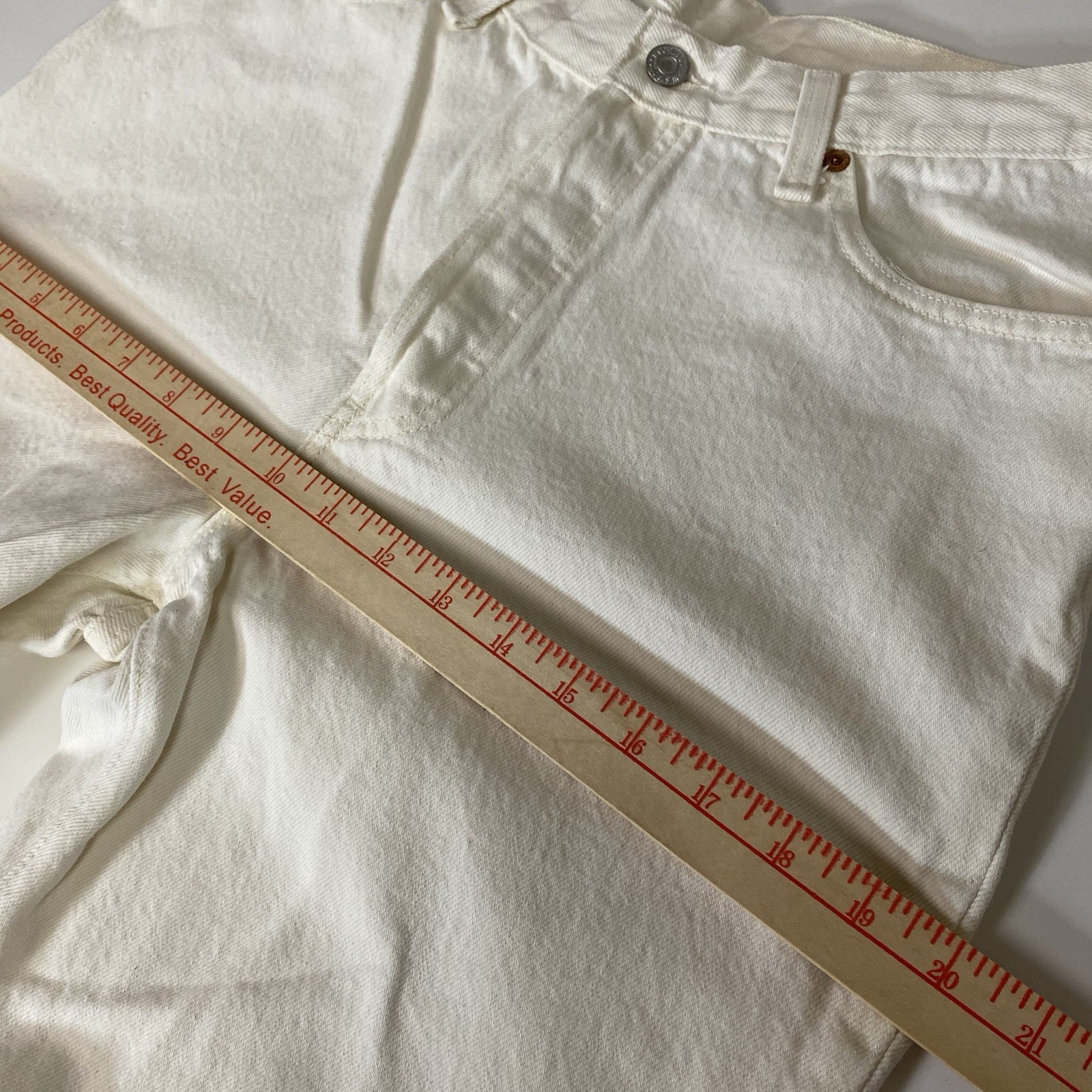 Vintage Levi’s 501 Jeans White Button Fly 80s 90s Size 13LONG Fits 30×33