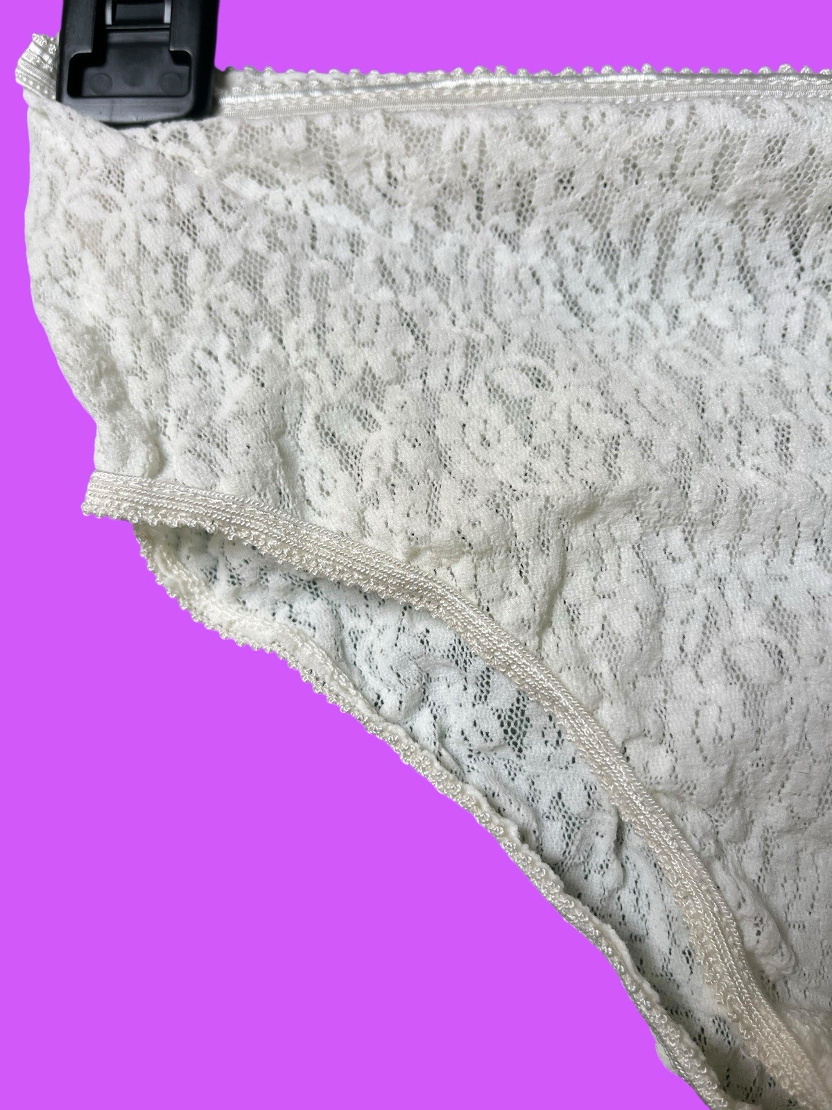 Vintage Florine Paris Lingerie White Lace High Waist Stretch Panty 44/48 L NWOT