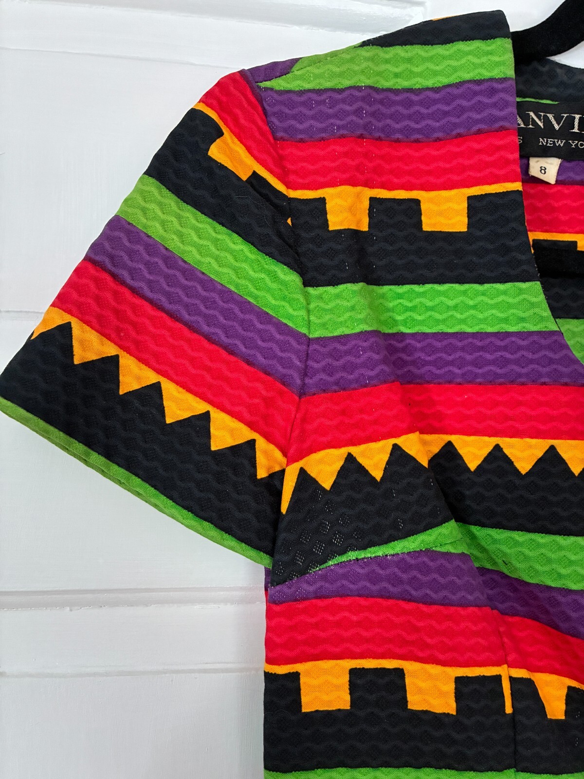 Excellent Cond 1970’s Lanvin geometric print maxi dress || vtg sz 8, modern 4/6