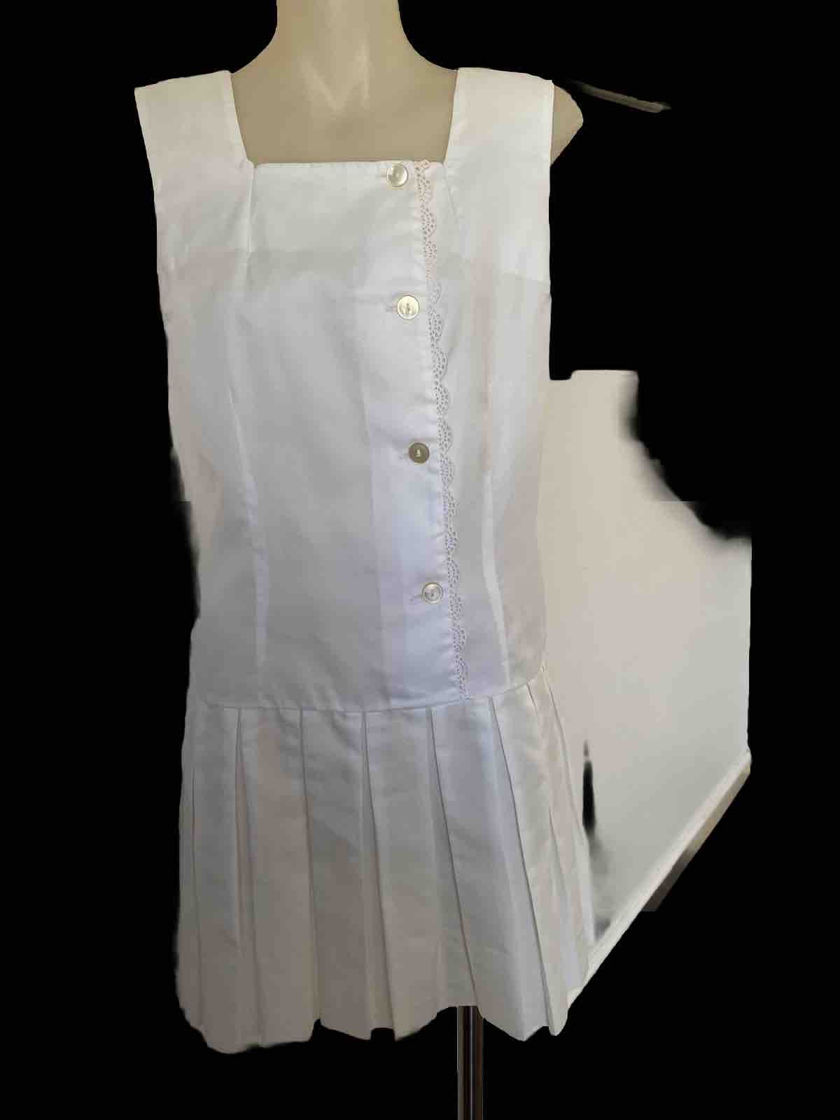 70,s Cream Pleated Tennis Dress. 40” Bust