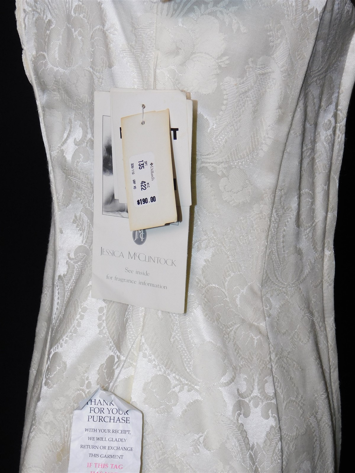 NWT 1980s Vintage JESSICA McClintock Ivory Beaded Baroque Wedding Dress Sz 10