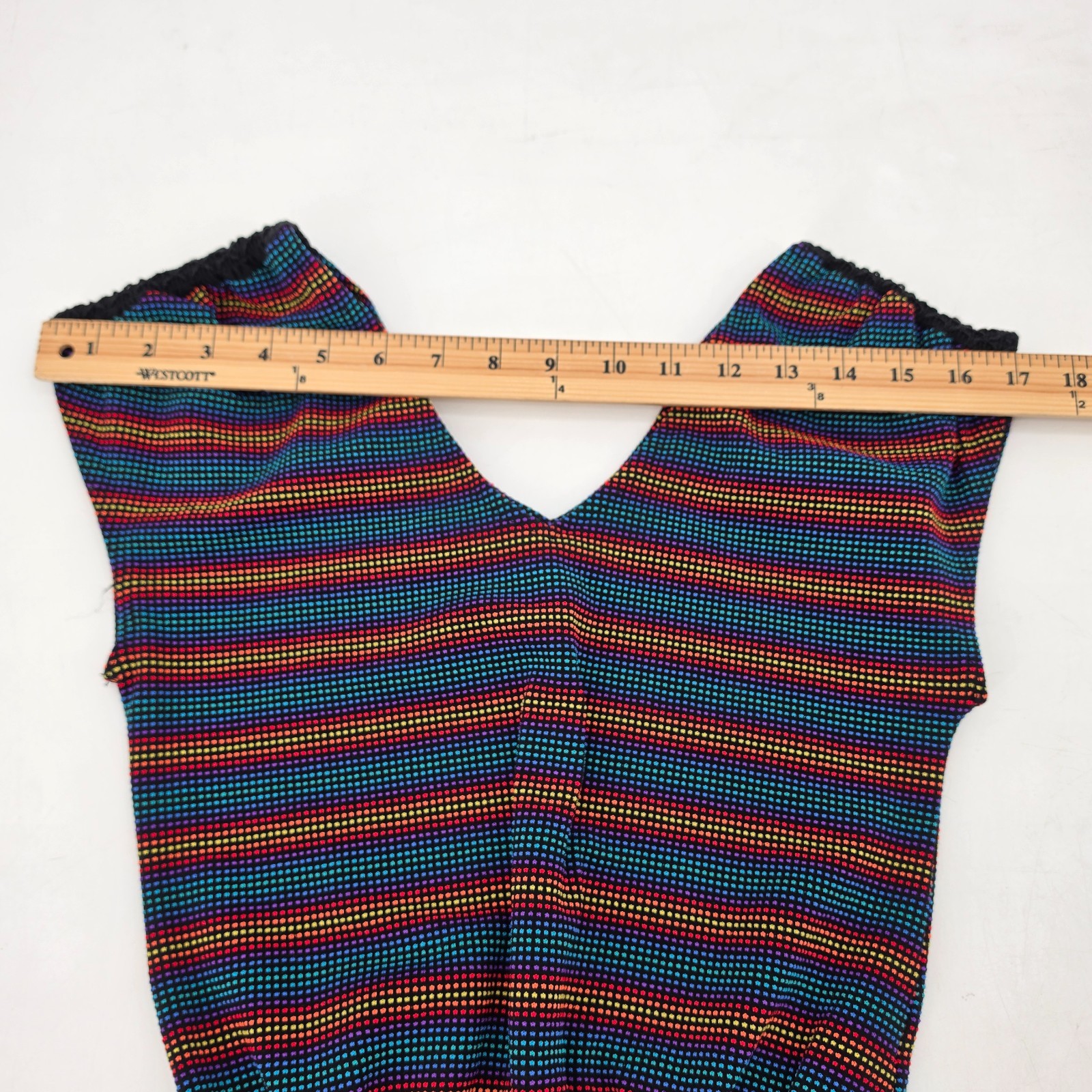 Vintage RAIN BEAU Aerobic One-Piece Leotard Size Small Black Rainbow Jazzercise