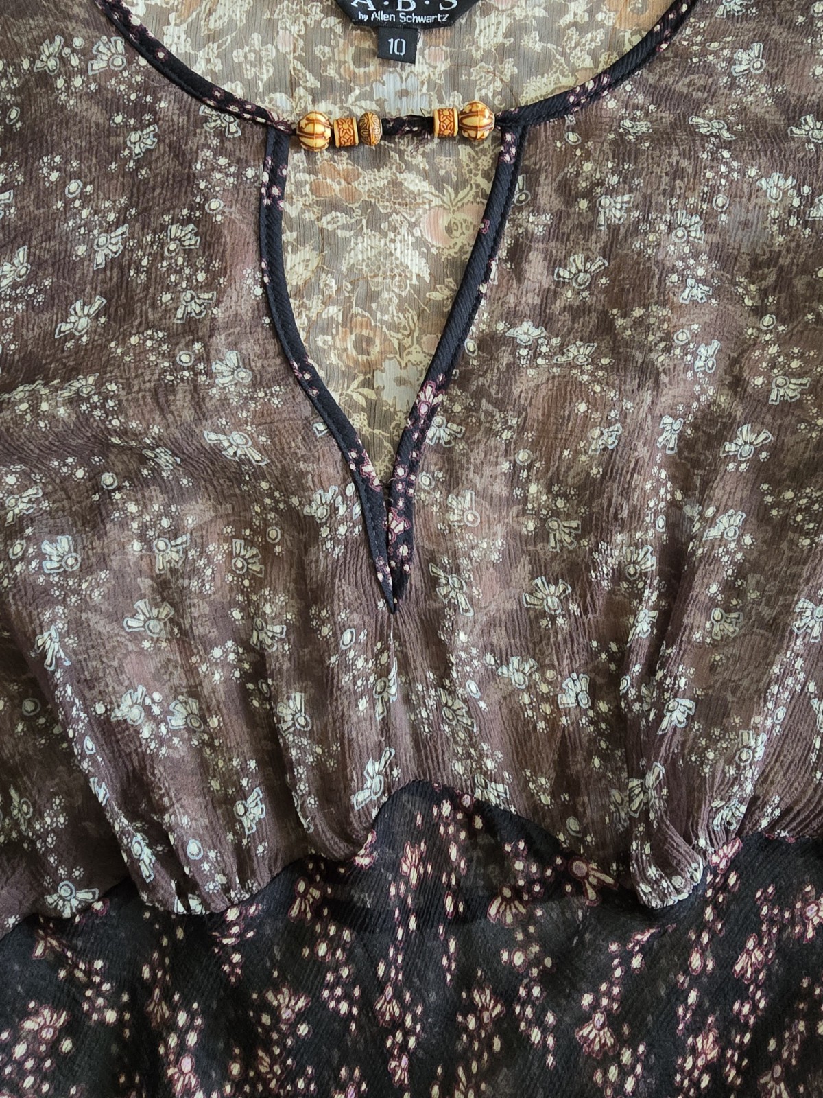 Vintage 90s Y2k Sheer A.B.S Allen Schwartz Dress Womens Small Medium Whimsigoth