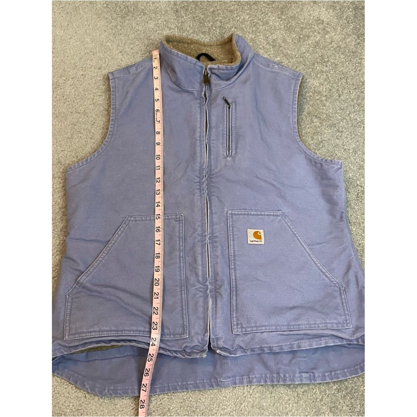 Carhartt Vest WV001 CUB Womens Blue Sherpa Mock Neck Country Vintage Y2K Large