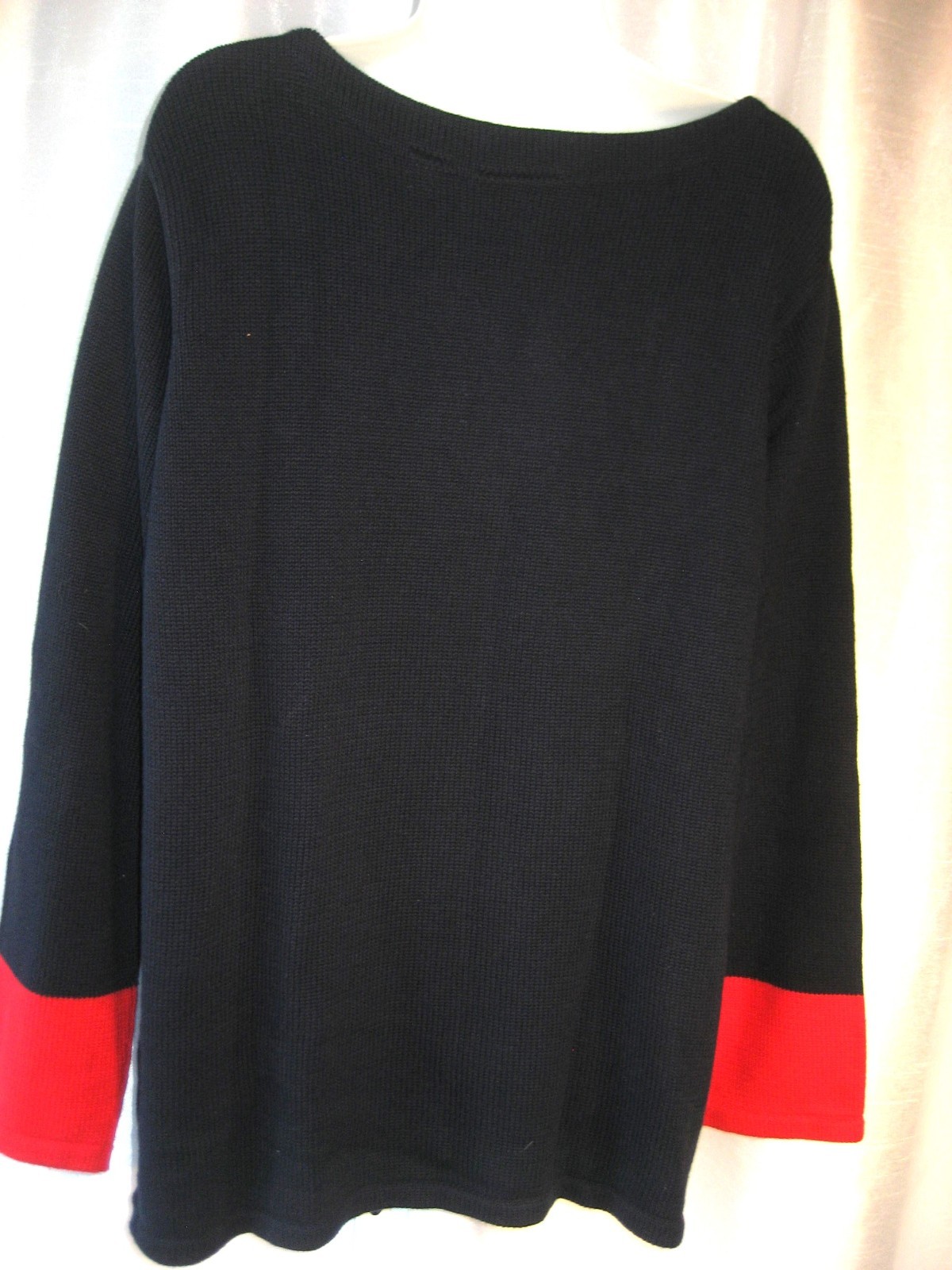 Vintage Crazy Horse Woman Liz Claiborne Sweater Color Blocked Sz 2 (XL) Bust-46″
