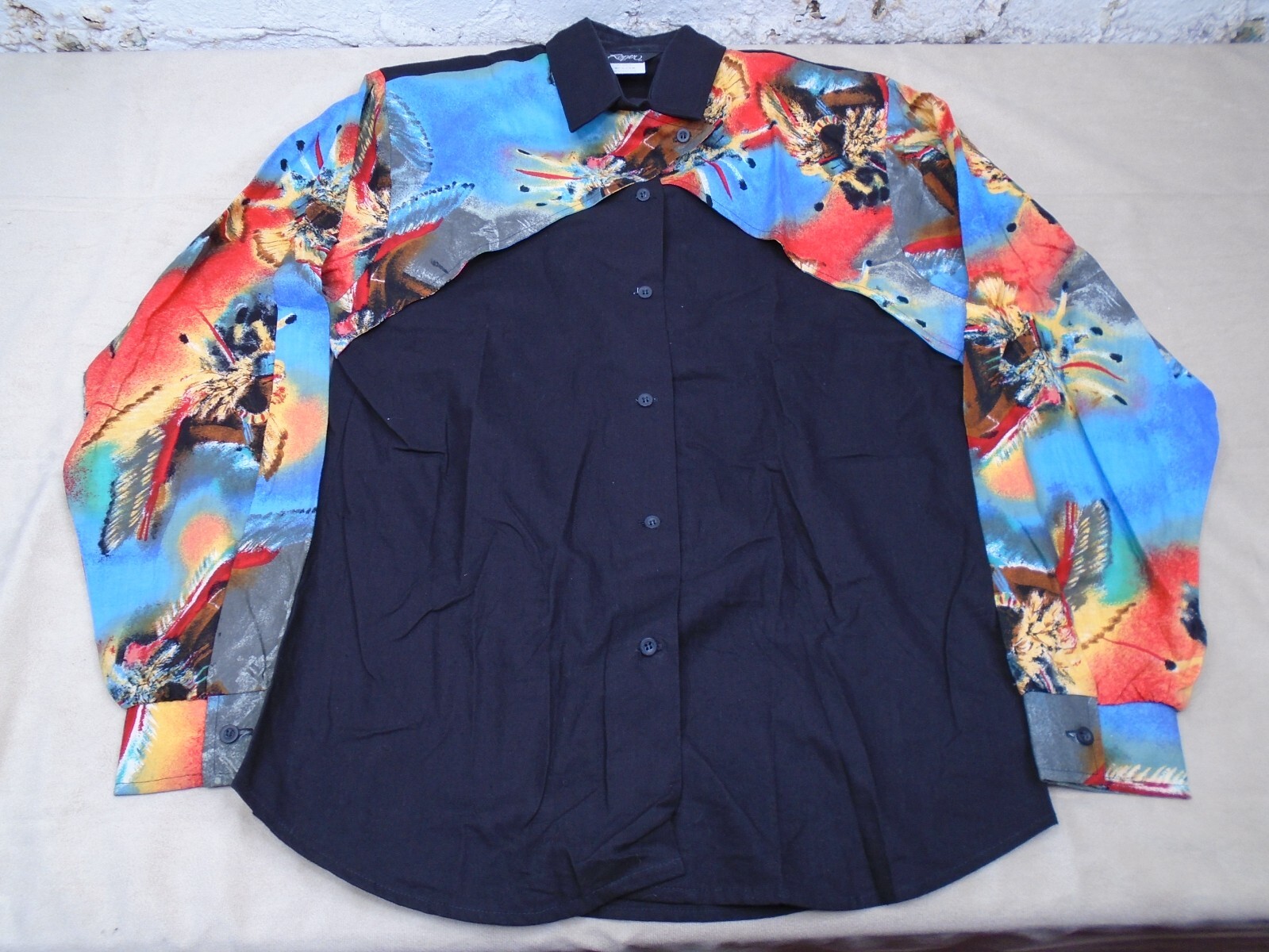 Vintage 90s Womens Roper Western Native American Feathers Button Shirt M Rodeo