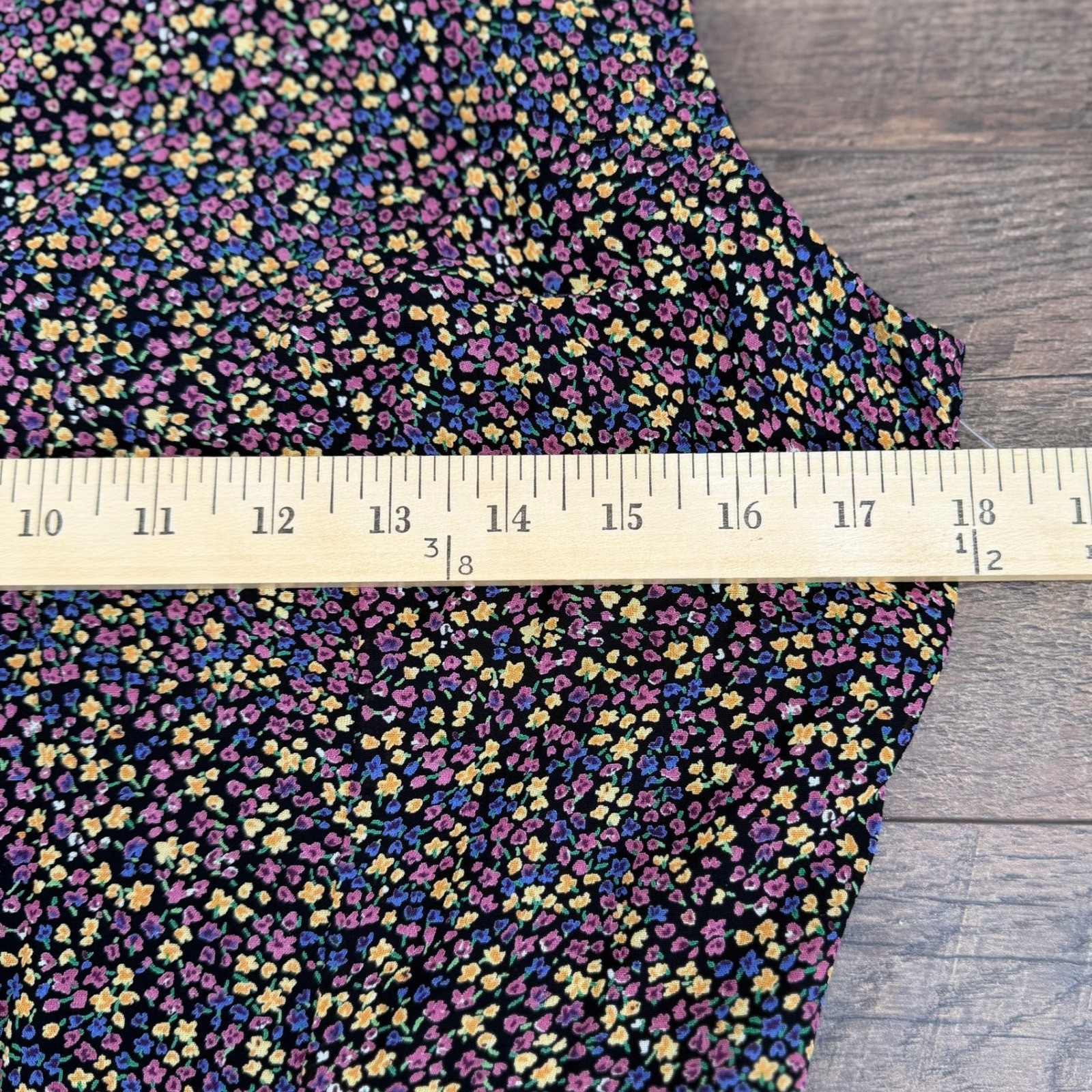 Mica Vintage 90s Ditsy Floral Sleeveless Sheath Dress Black Size 10 Made in USA