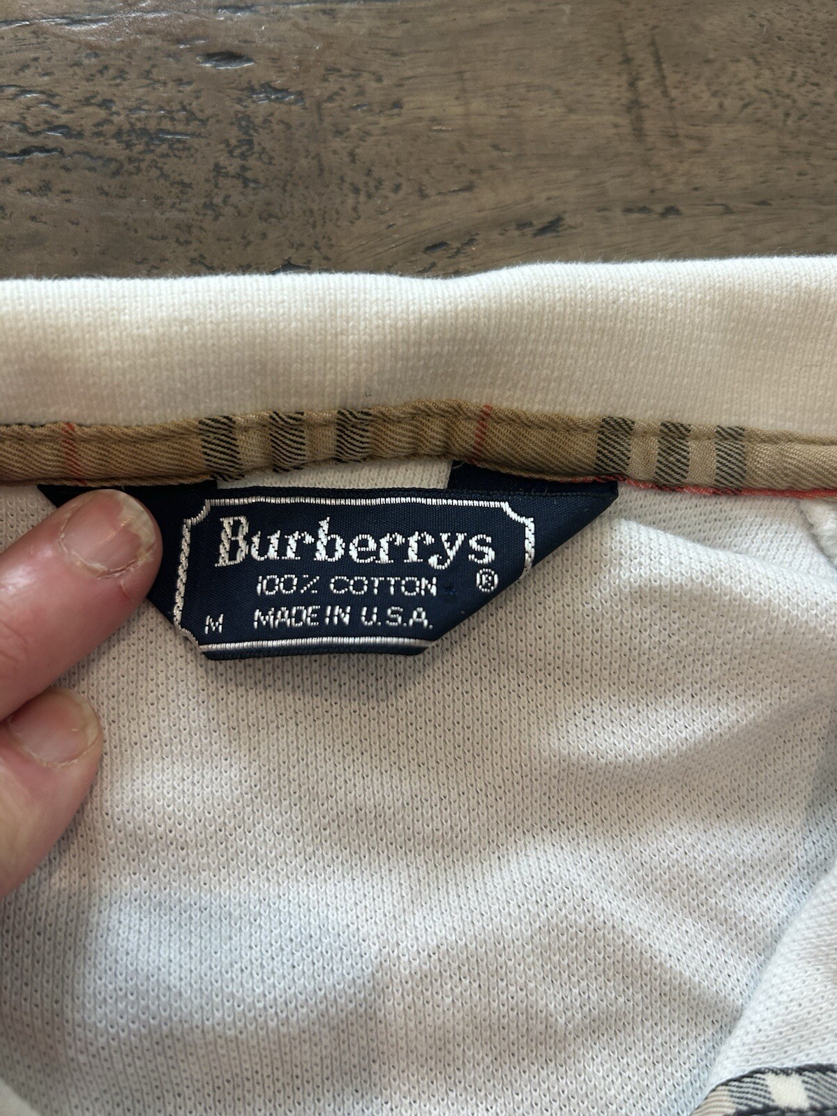 Vintage Burberrys USA Polo Shirt Womens Sz M Nova Check Placket White EUC