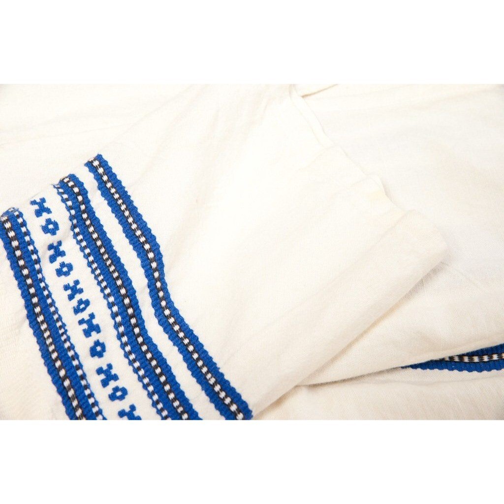 Maxi Kaftan Dress ALEX CONDARINIS Made In Greece Blue White Handmade Large ’73