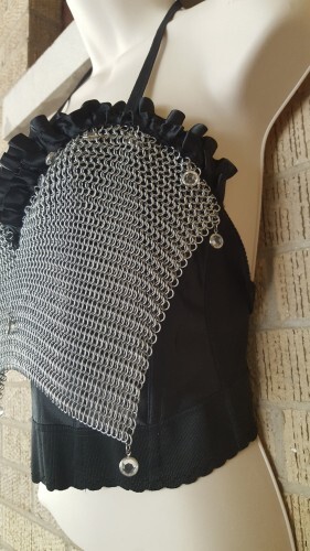 1980s Corset Cher Style Chain Mail 34B Vintage Top Club