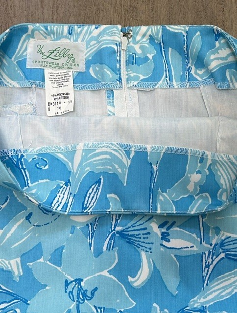 Vintage 1970’s The Lilly Pulitzer Sportswear Summer Palm Beach Blue Skirt Small