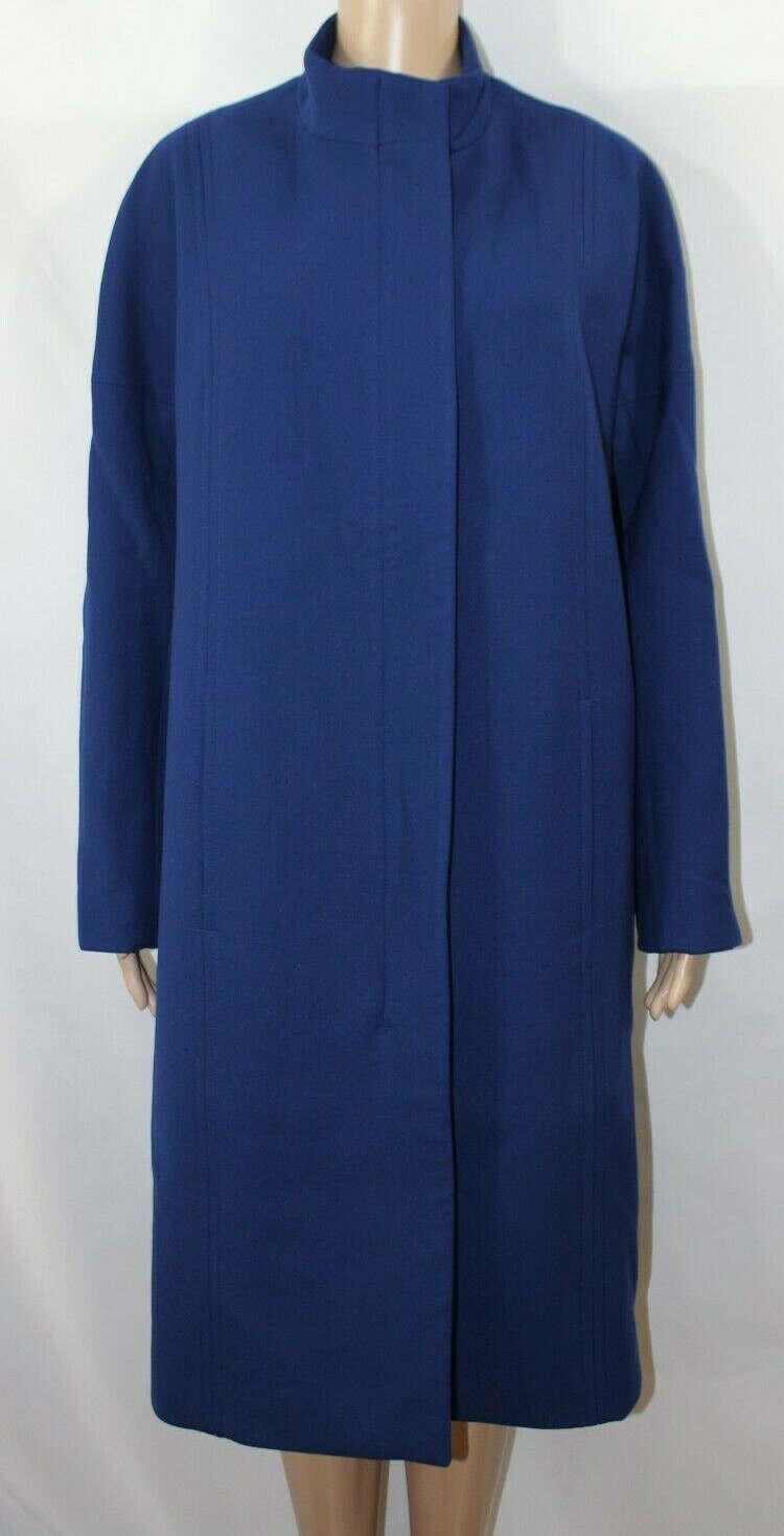 Vintage AA American Airlines Blue Flight Attendant Coat Pockets Heavy Wool Zip 6