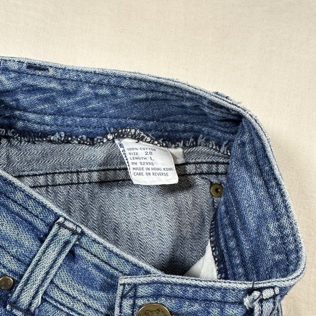 Vintage Jordache High Waisted Tapered Leg Blue Denim Jeans Ankle Zip 24 Waist 28