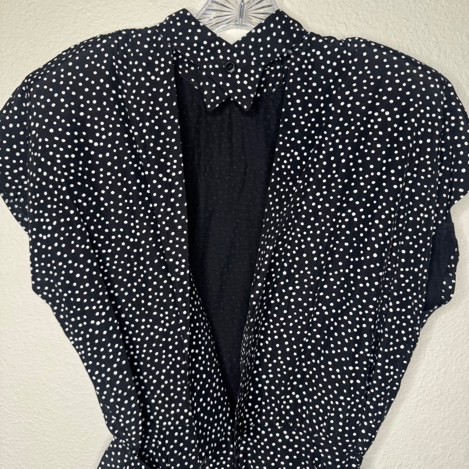 David Benjamin Vintage 80s Polka Dot Open Back Dress Black White Size 9/10 Pinup